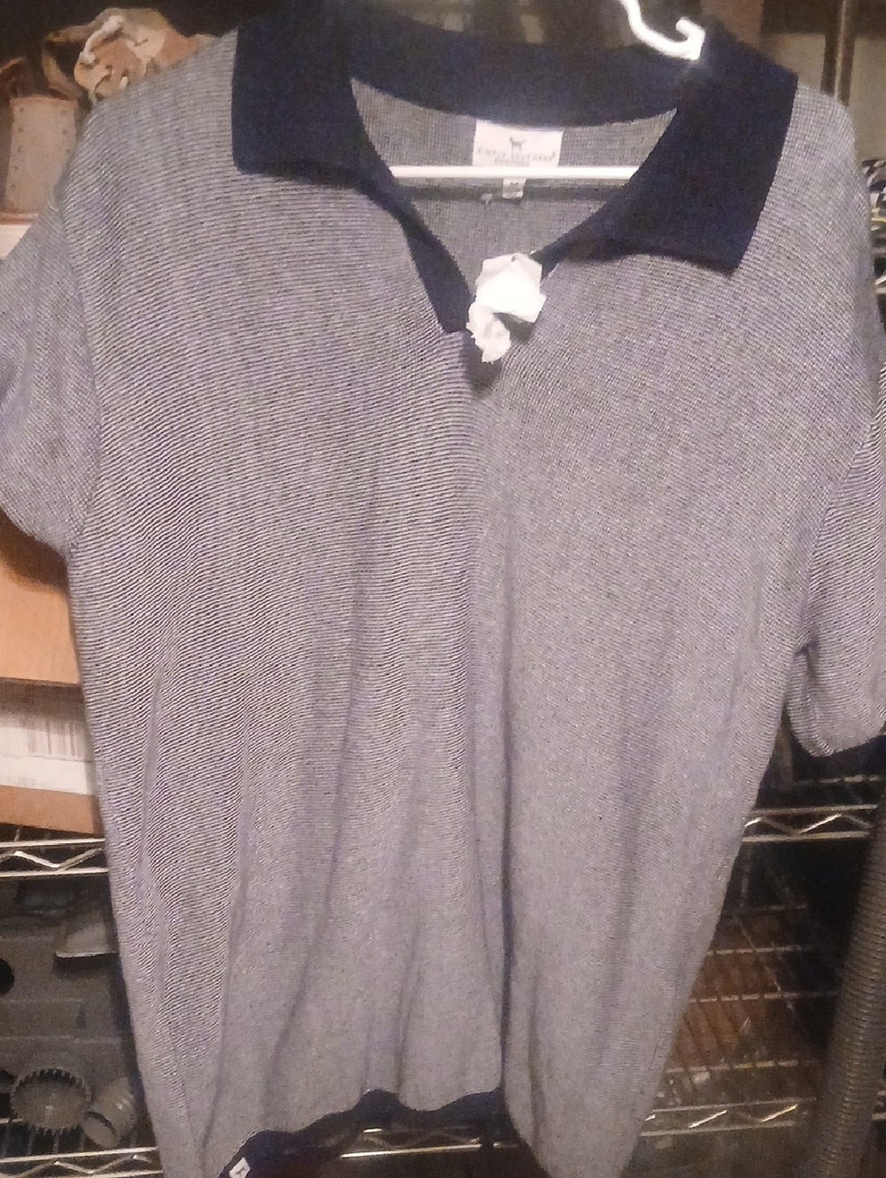 Simply Southern Men's Navy and Gray Polo Shirt
